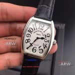 Perfect Replica Franck Muller Curvex 38mm Watch White Face Black Leather Strap